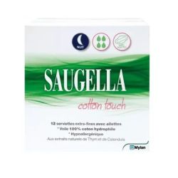 Saugella Cotton Touch Serviettes Nuit x12