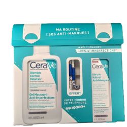 Cerave Coffret Anti-marques Gel moussant+ Sérum au retinol + Bijou de téléphone offert