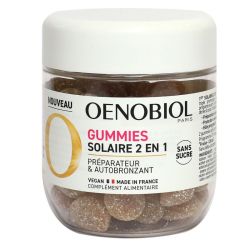 Oenobiol gummies solaire 2en1 préparateur et auto-bronzant (60 unités)