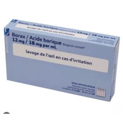 Borax / Acide Borique 12mg / 18 mg par mL - Lavage de l'oeil en cas d'irritation - Biogaran conseil (20 Unidoses de 5mL)