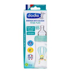 DODIE Biberon anti-colique Sensation+ - 270ml - AIR - 0-6 mois - tétine plate débit 2