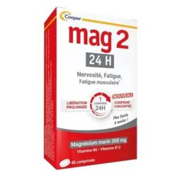 Mag2 24h Nervosité,fatigue,fatigue musculaire 40cp