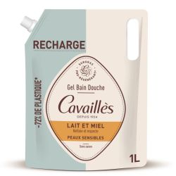 Cavaillès Eco-Recharge Gel Bain & Douche Lait et Miel – Peaux Sensibles 1L