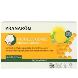 Pranarom pastilles pour la gorge miel citron sans sucre (24 unités)