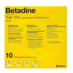 Betadine 10 Tulle Pansement 10