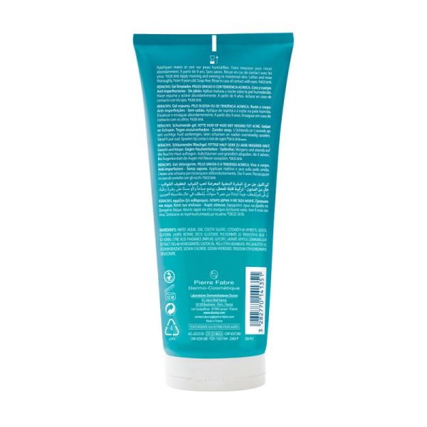 Ducray - Keracnyl - Gel moussant nettoyant purifiant visage peau grasse