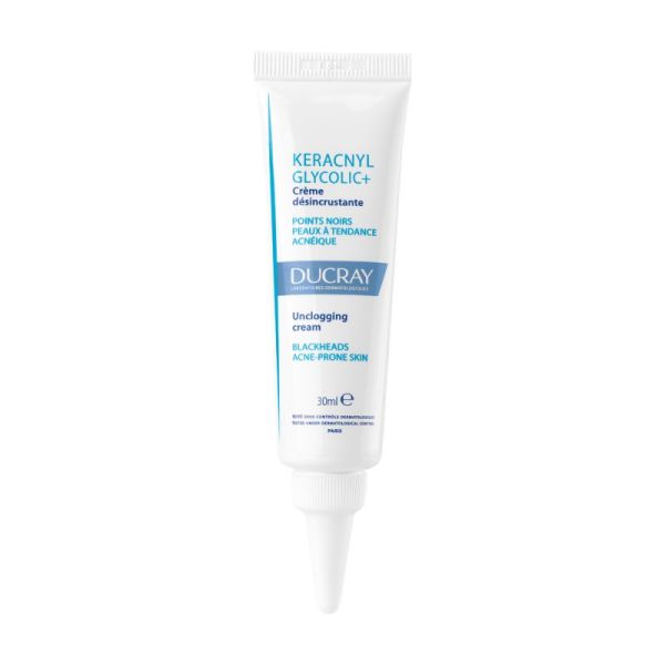 Ducray - Keracnyl - Glycolic crème désincrustante Points noirs et  imperfections - peaux grasses à tendance acnéique