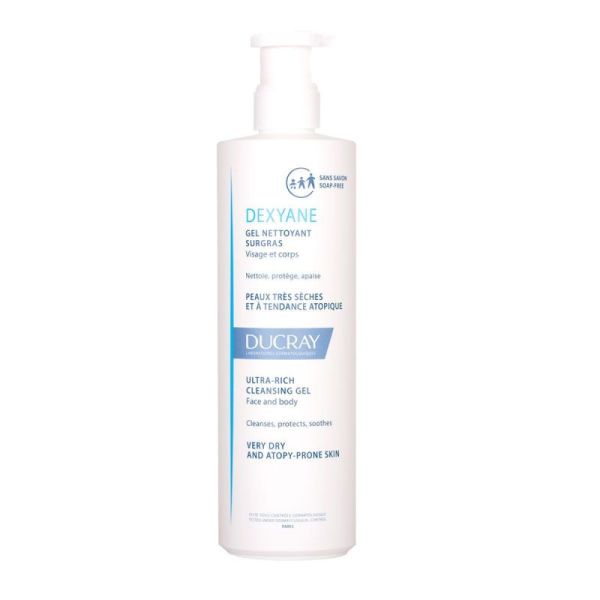 Ducray gel nettoyant surgras DEXYANE pour peaux très sèches (500 ml)