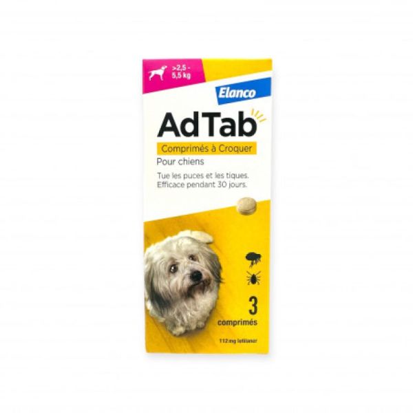 Adtab 112,5Mg Chiens 2.5-5.5Kg Cpr3