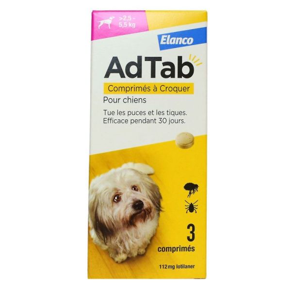 Adtab 112,5Mg Chiens 2.5-5.5Kg Cpr3