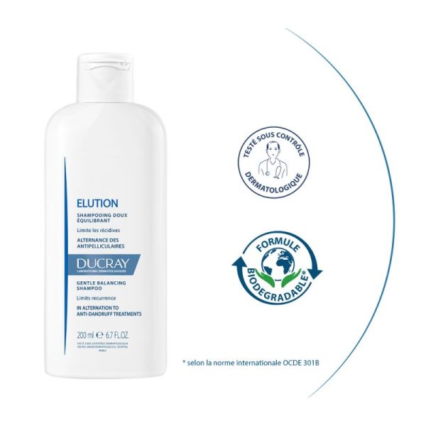 Ducray Shampooing doux équilibrant antipelliculaire ELUTION