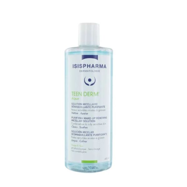 Teen Derm Aqua - Solution micellaire démaquillante purifiante - Peaux grasses à imperfections 400ml