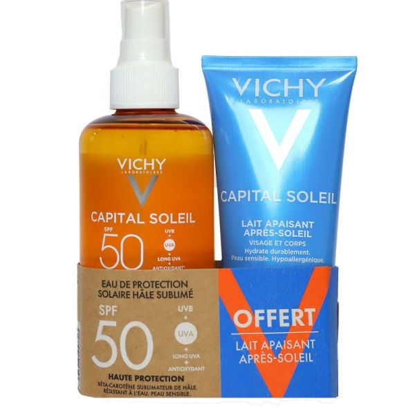 Vichy Capital Soleil Eau De Protection Solaire Hale Sublime Spf50 200ml + Apres-soleil 100ml