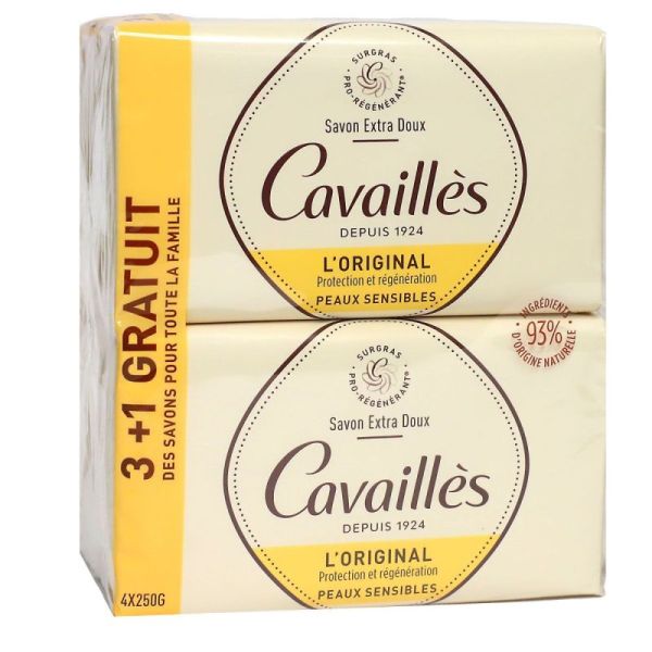 Savon extra doux L'original  3x250g+1 gratuit