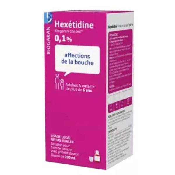 Biogaran Hexétidine 0.1% bain de bouche 200ml