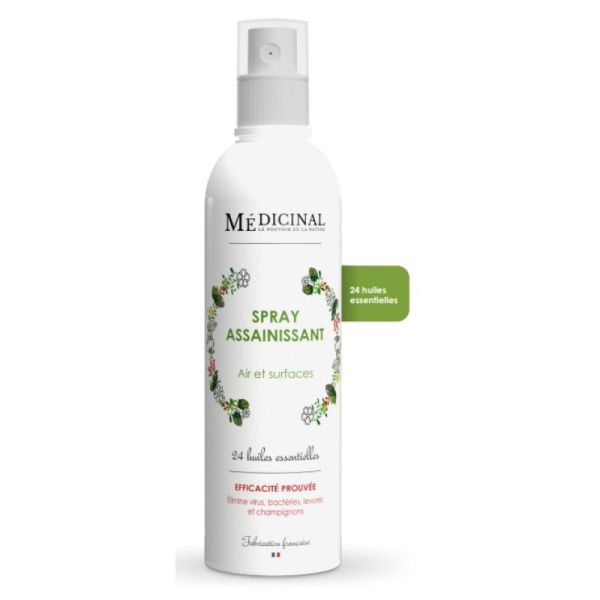 Médicinal spray assainissant air et surfaces 24 huiles essentielles (200 ml)