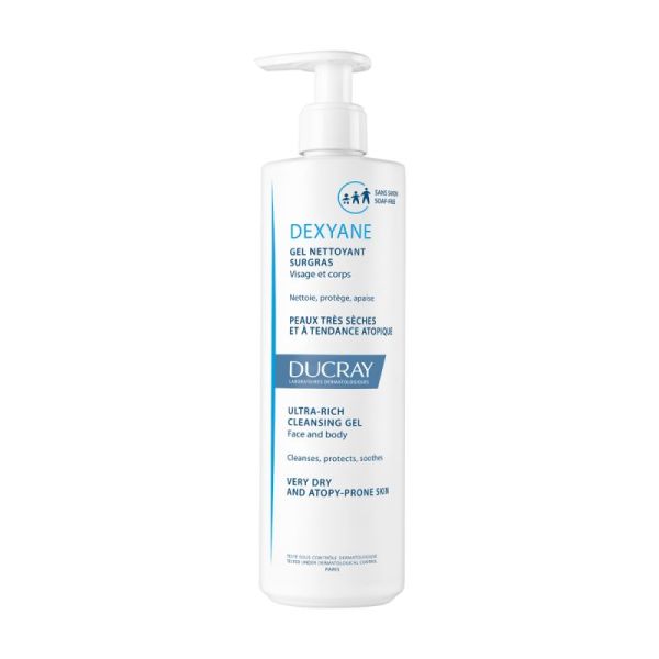 Ducray gel nettoyant surgras DEXYANE pour peaux très sèches (500 ml)