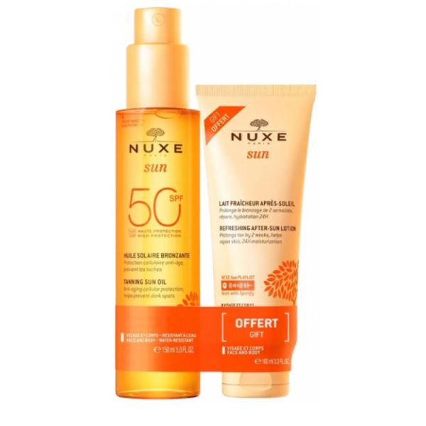 Nuxe Sun Hle Solaire Bronzante SPF50 150 ml + Lait Fraîcheur Ap-soleil 100 ml Offert