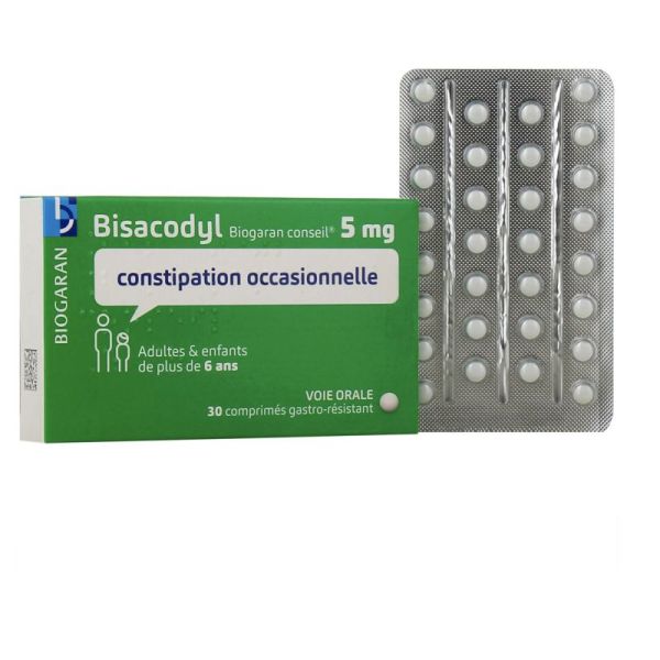 Biogaran Bisacodyl Conseil 5 mg – 30 Comprimés | Transit & Constipation