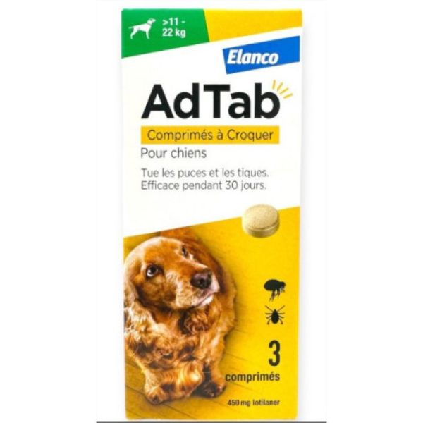 Adtab 450Mg Chiens 11-22Kg Cpr3