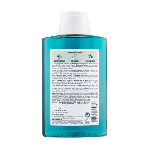 Klorane Shp Detox Menthe Bio 200Ml