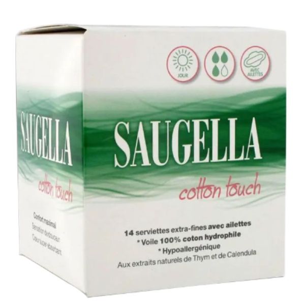 Saugella Cotton Touch Serviettes Jour x14