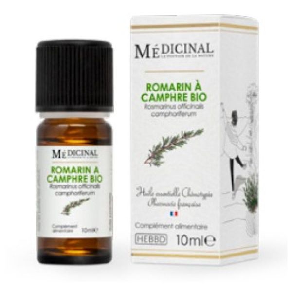 Medicinal huile essentielle de romarin à camphre bio (10 ml)