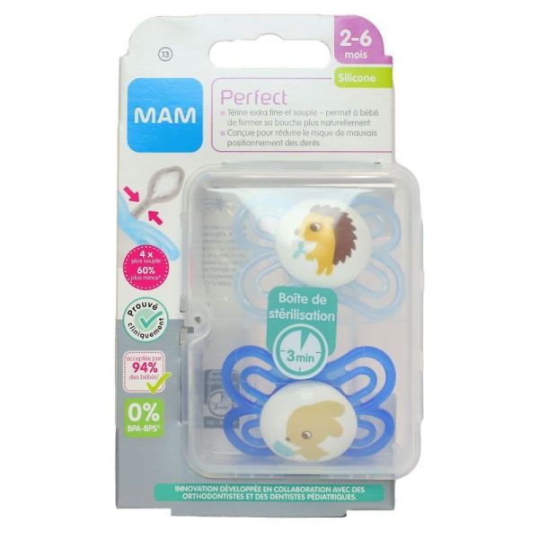 Sucet Mam Perfect Silic 0-6M X2