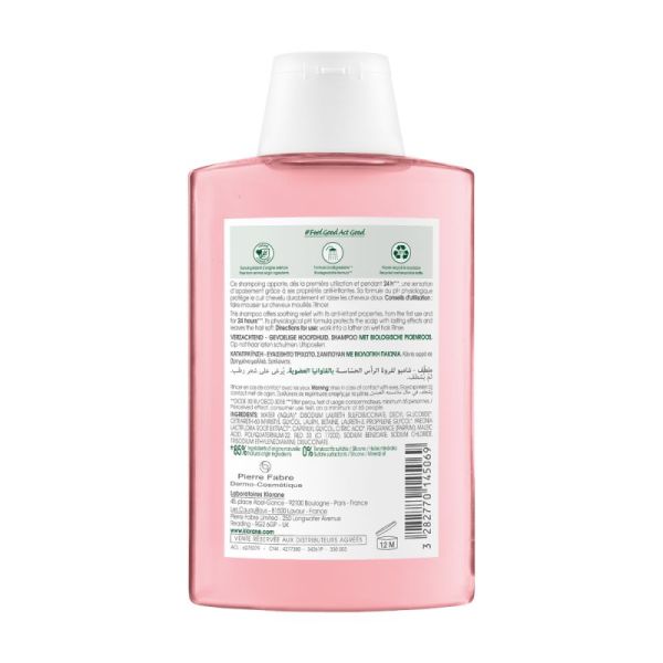 Klorane - Pivoine - Shampoing à la Pivoine BIO - Apaisant - Cuir chevelu sensible