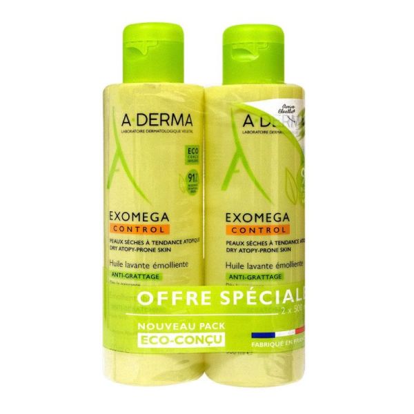 A-Derma Exomega  Huile Lavante émolliente 2x500ml