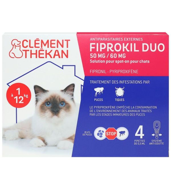 Clemnt-T Fiprokil Duo Chat Lt4Kg Pip4