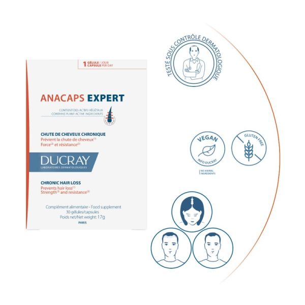 Ducray Complément alimentaire Chute de cheveux ANACAPS EXPERT