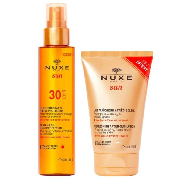 Sun huile bronzante PSF30 150ml + lait fraicheur offert