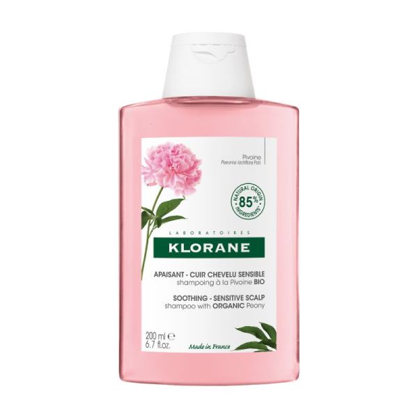 Klorane - Pivoine - Shampoing à la Pivoine BIO - Apaisant - Cuir chevelu sensible