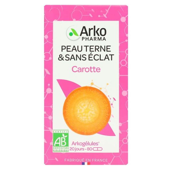 Peau terne et sans éclat carotte bio 80 gélules