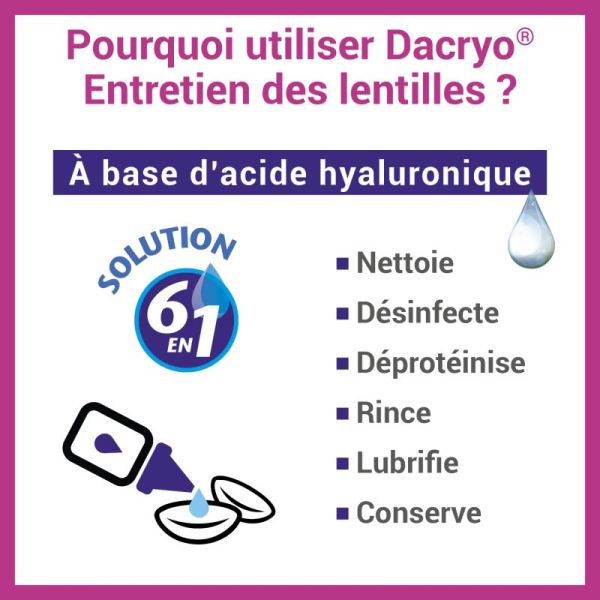 Dacryo entretien des lentilles 6en1