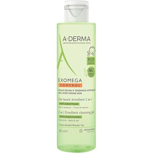 A-Derma Exomega C Gel Lav 2/1 Fl200Ml