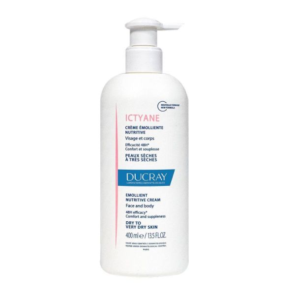 Ducray - Ictyane - Crème émolliente nutritive peaux séches et très sèches 400ml