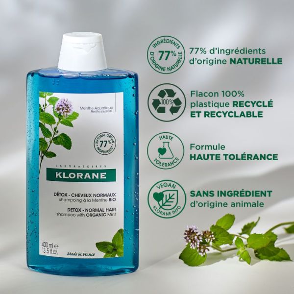 Klorane Shp Detox Menthe Bio 400Ml