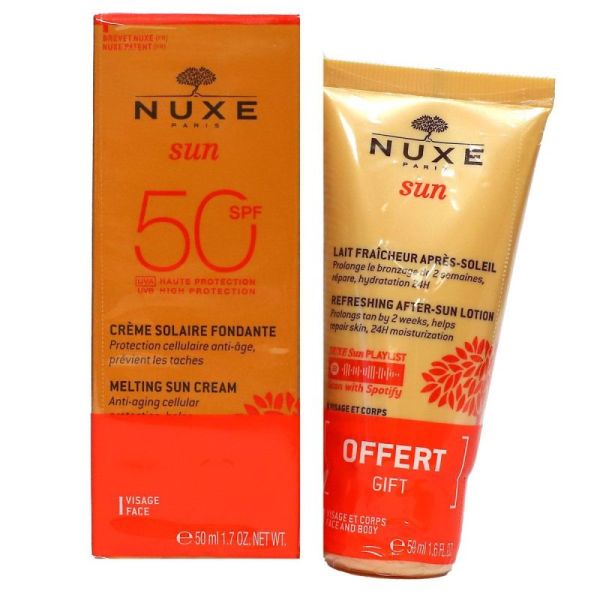 Sun duo crème fondante haute protection SPF50 50ml + lait offert